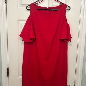 Leslie Fay Red Cold Shoulder Mini Dress
